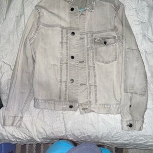 All Saints Gray Lightweight Shirt Jacket Classic Design